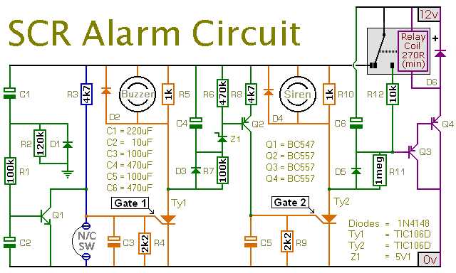 home security alarm system circuit diagram