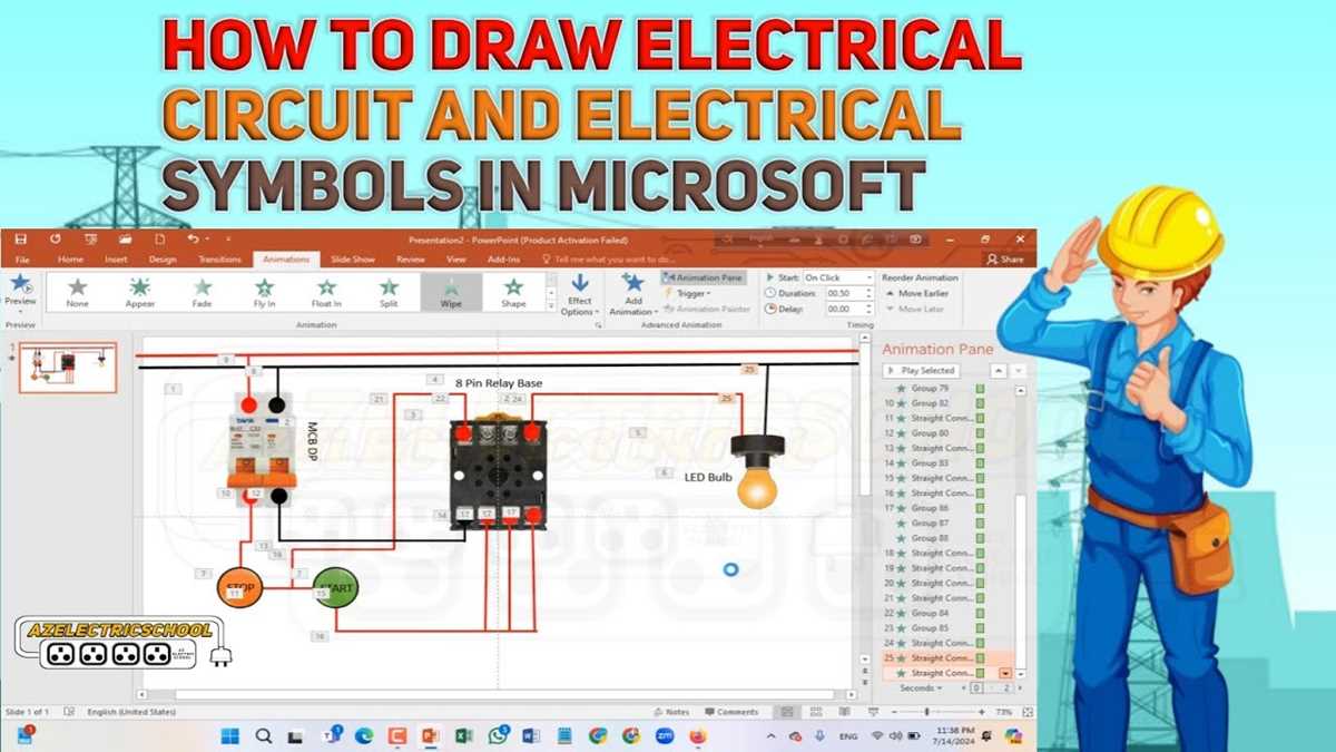 how to make a circuit diagram in word