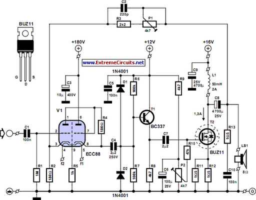 simple audio circuit schematic diagram