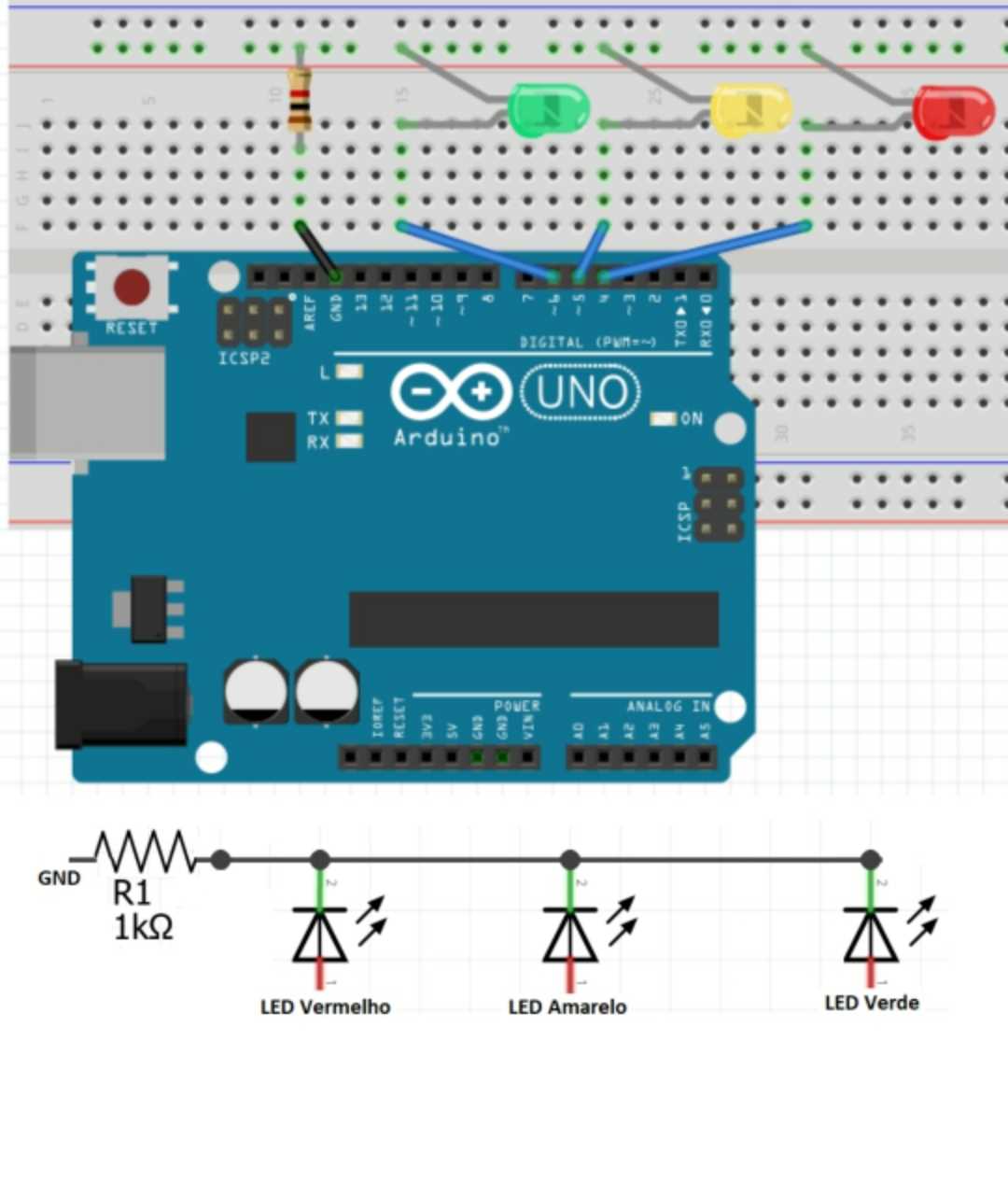 arduino and led lights schematic diagram