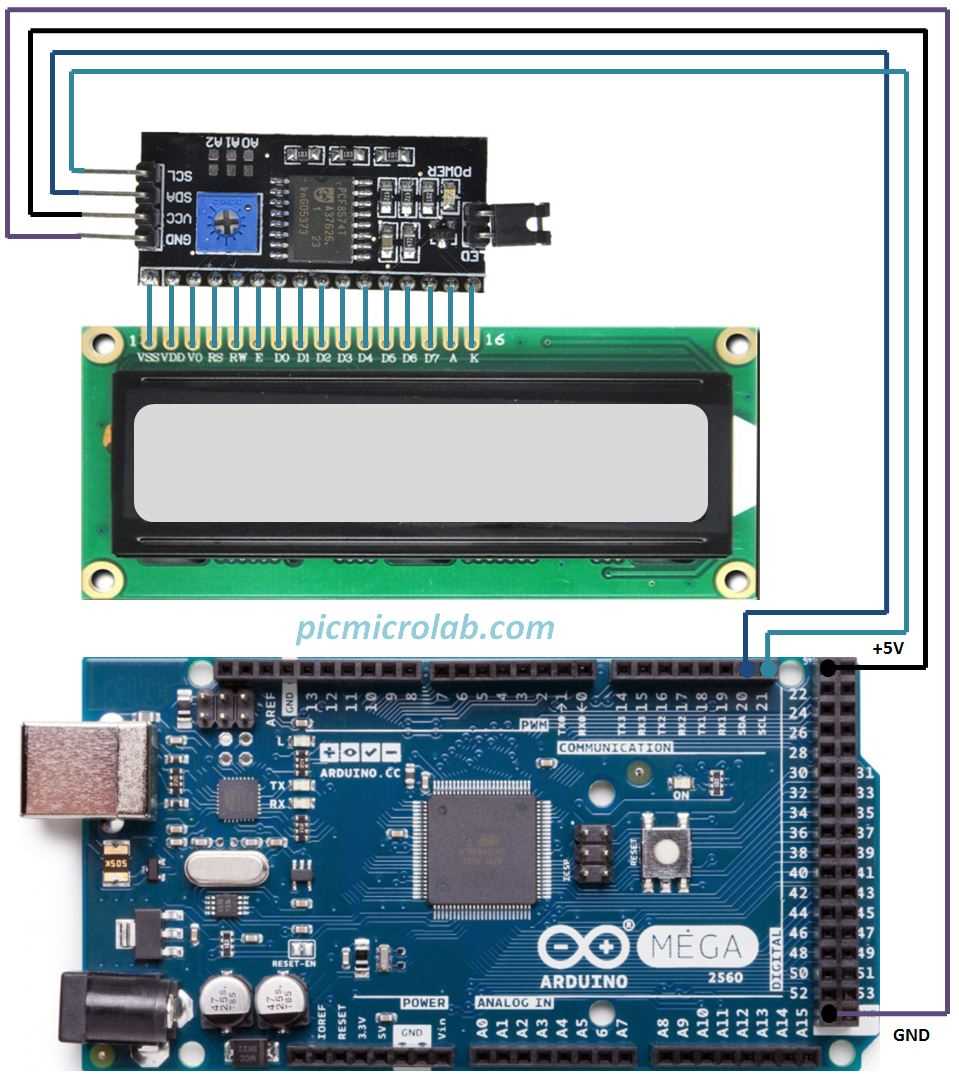 i2c lcd module circuit diagram