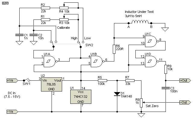 inductance meter schematic diagram