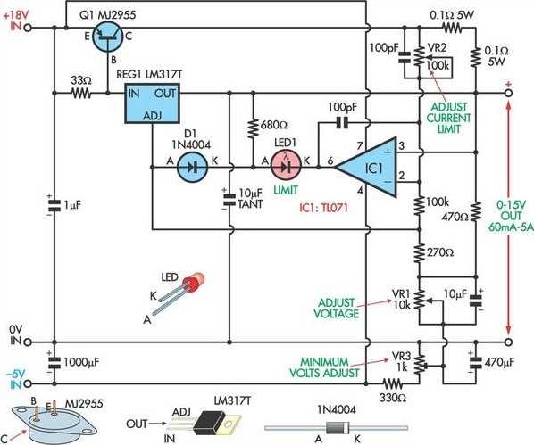 adjustable power supply circuit diagram