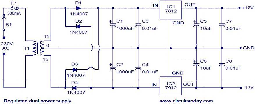 12v power supply circuit diagram