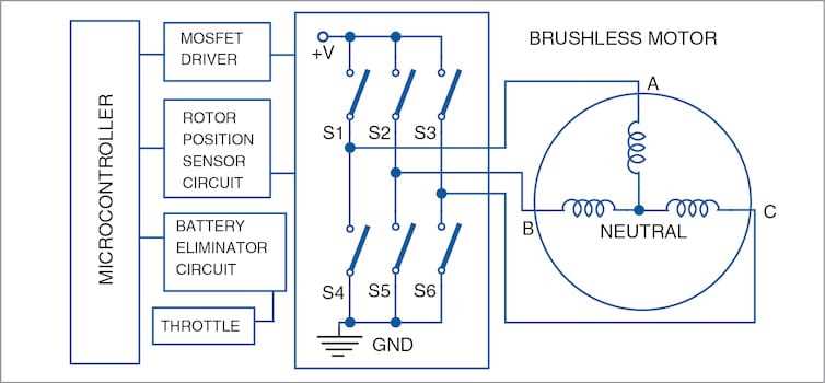 simple esc circuit diagram for brushless motor
