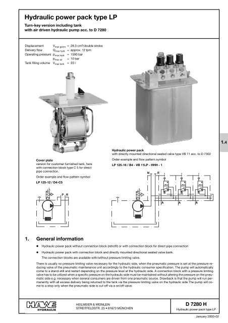 schematic diagram of hydraulic power pack