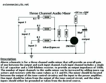 4 channel audio mixer circuit diagram