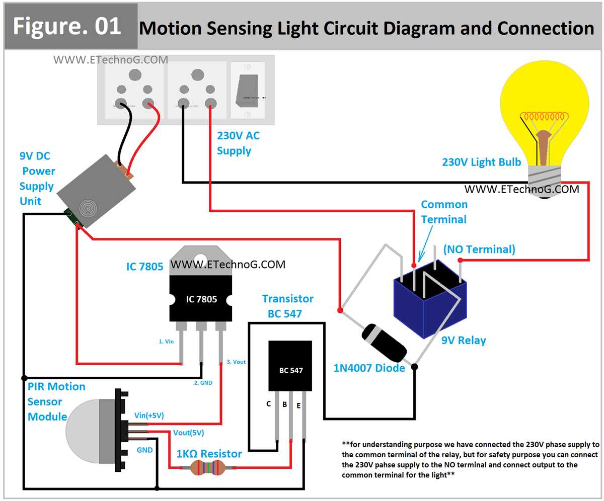 motion sensor switch circuit diagram
