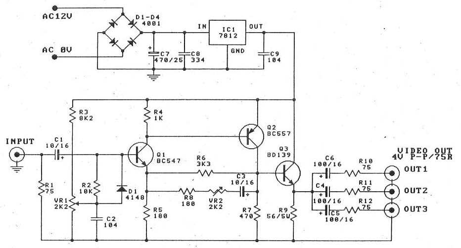 circuit schematic diagram video composite to vga