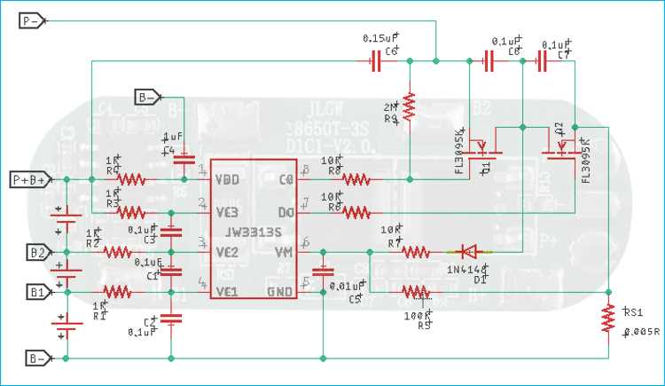 bms circuit diagram for lithium ion battery