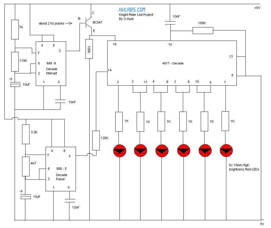 knight rider light circuit diagram