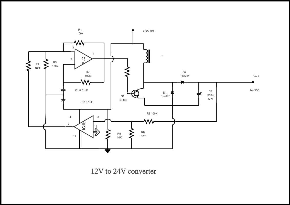 12 volt to 24 volt converter circuit diagram