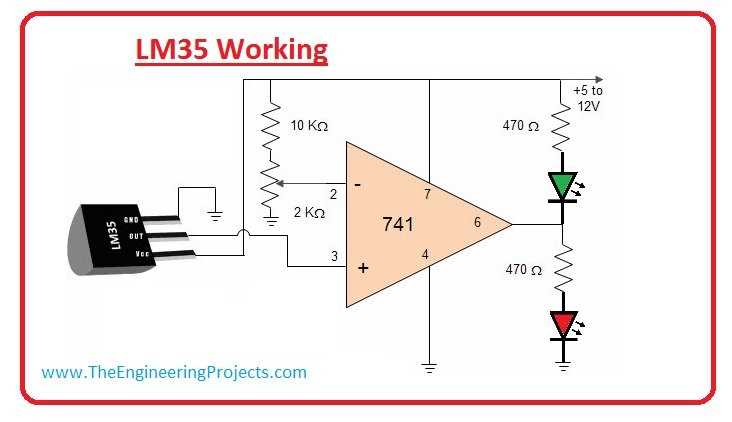 lm35 temperature sensor circuit diagram