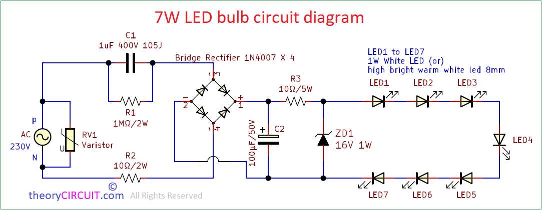 led bulb driver circuit diagram