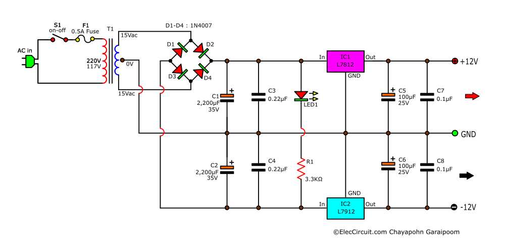 linear power supply schematic diagram