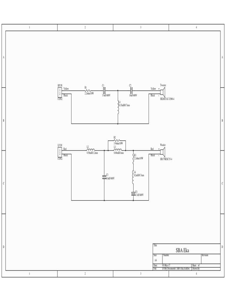 subwoofer crossover schematic diagram