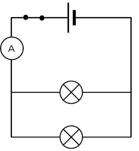 parallel circuit diagram with ammeter