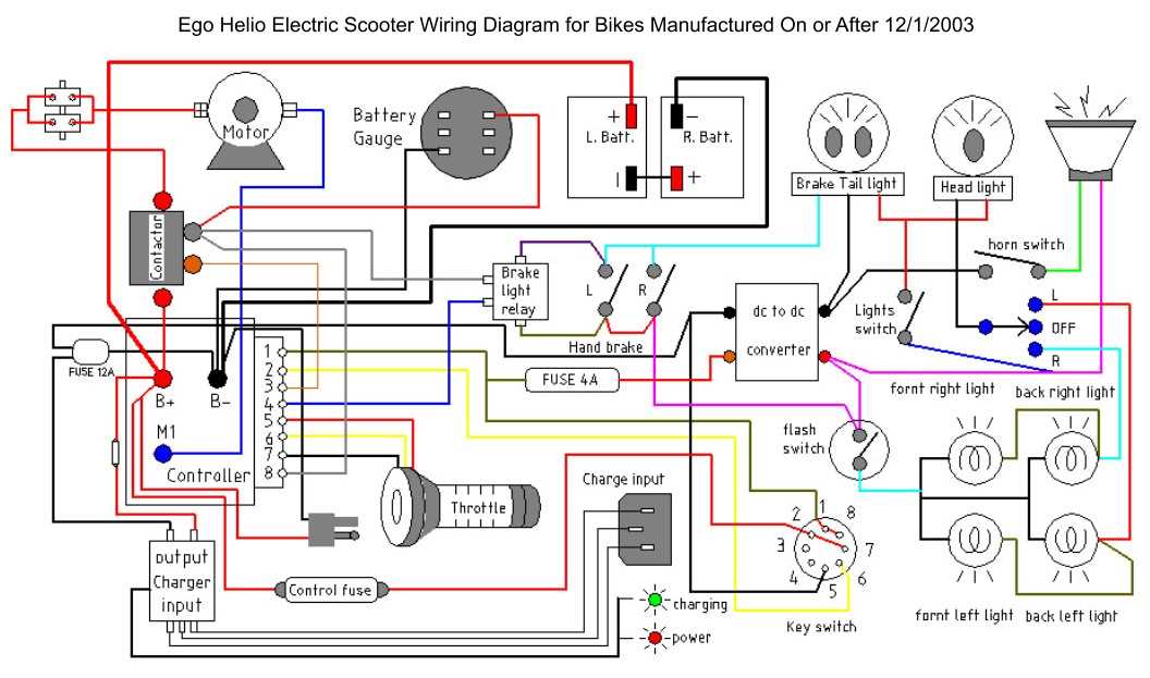 electric scooter key switch wiring diagram