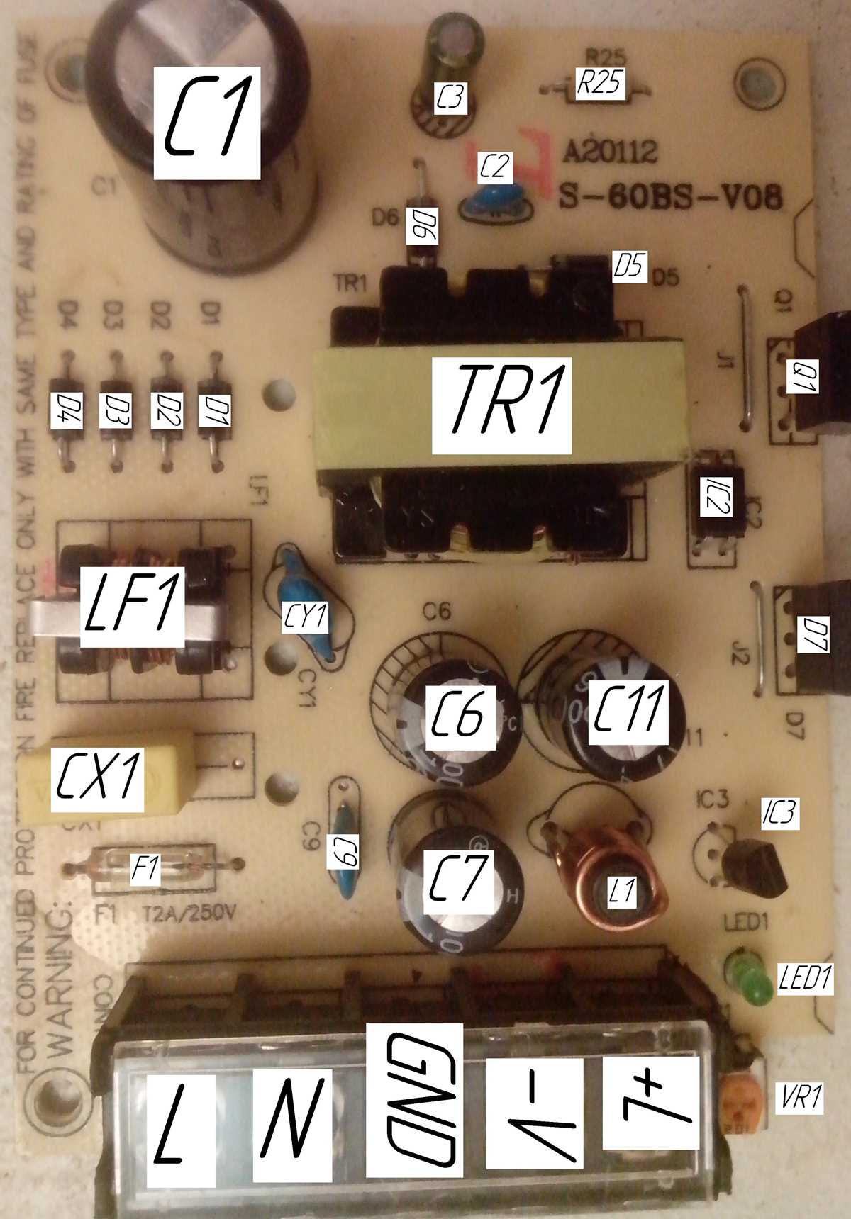 s 60 12 power supply circuit diagram