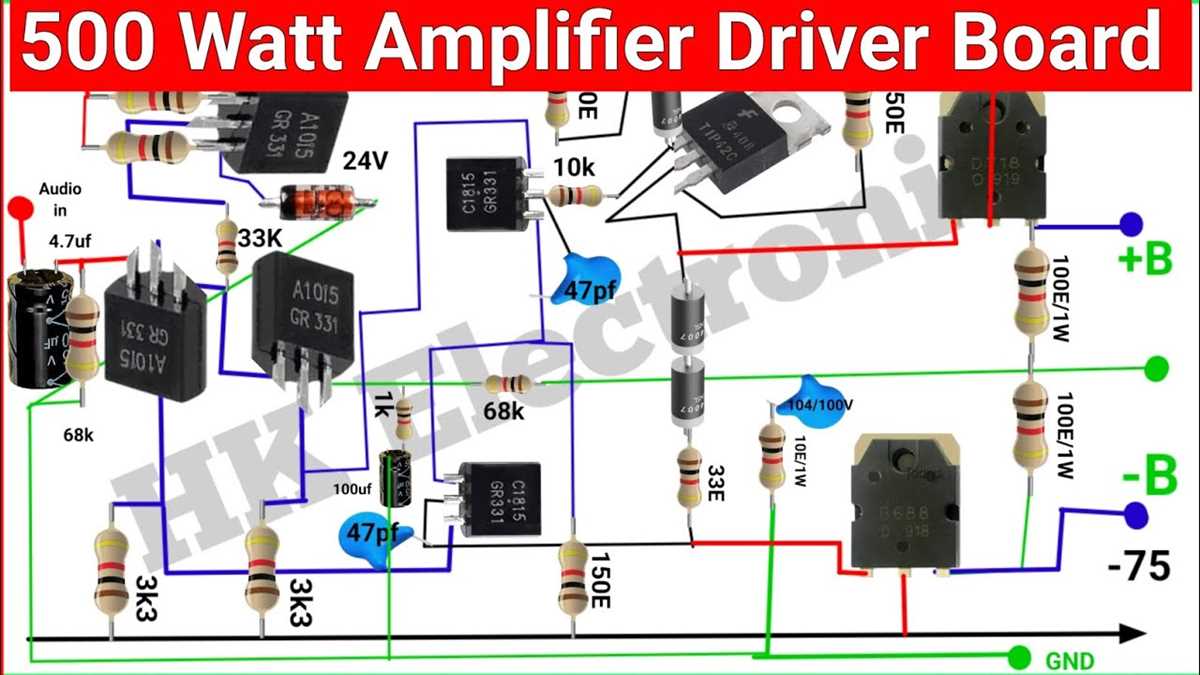 500 watt audio amplifier circuit diagram