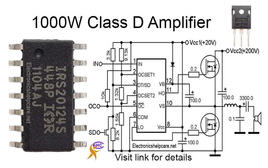 d class amplifier circuit diagram
