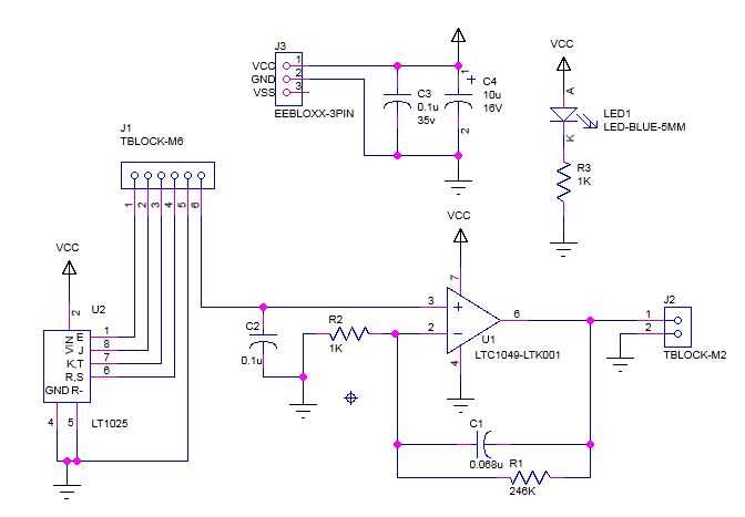 k type thermocouple circuit diagram