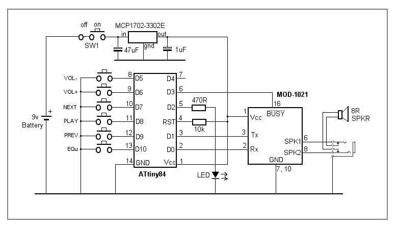mp3 player schematic diagram