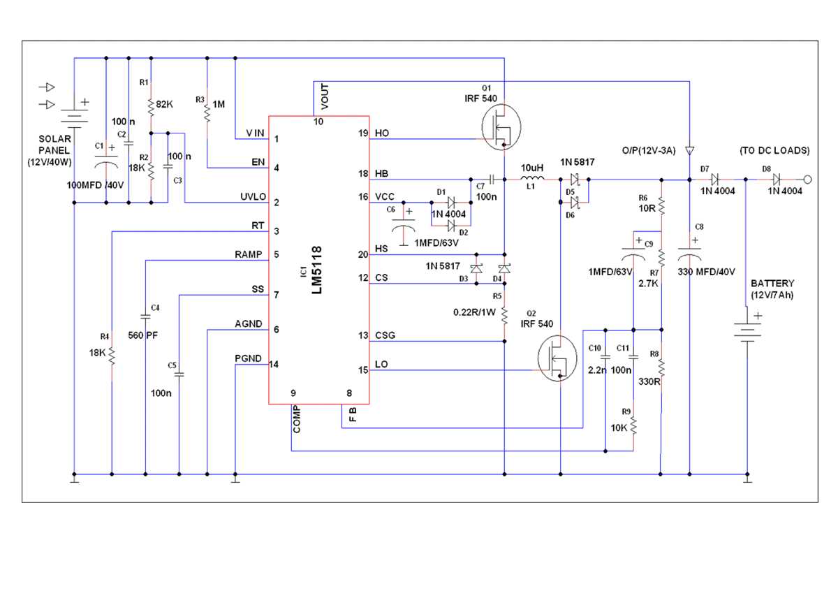 mppt solar charge controller circuit diagram