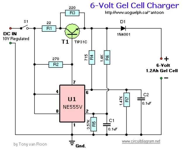 6 volt battery charger schematic diagram