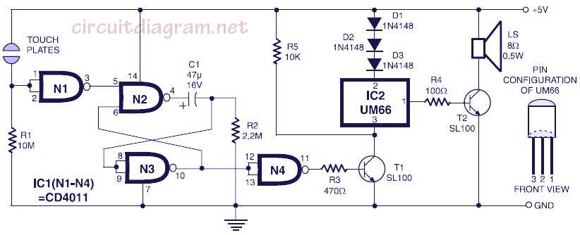 musical doorbell circuit diagram