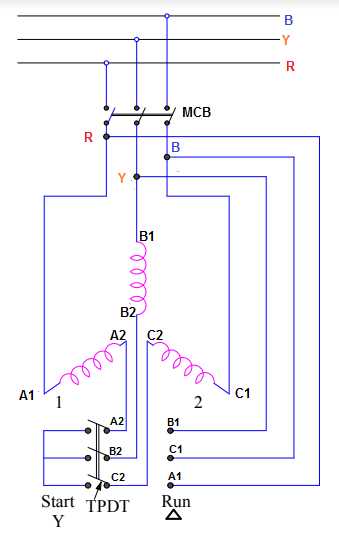 star delta motor circuit diagram