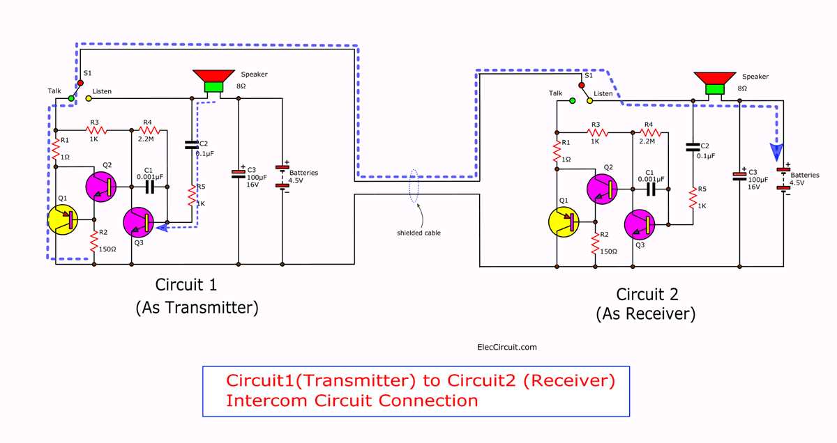 telephone intercom schematic diagram