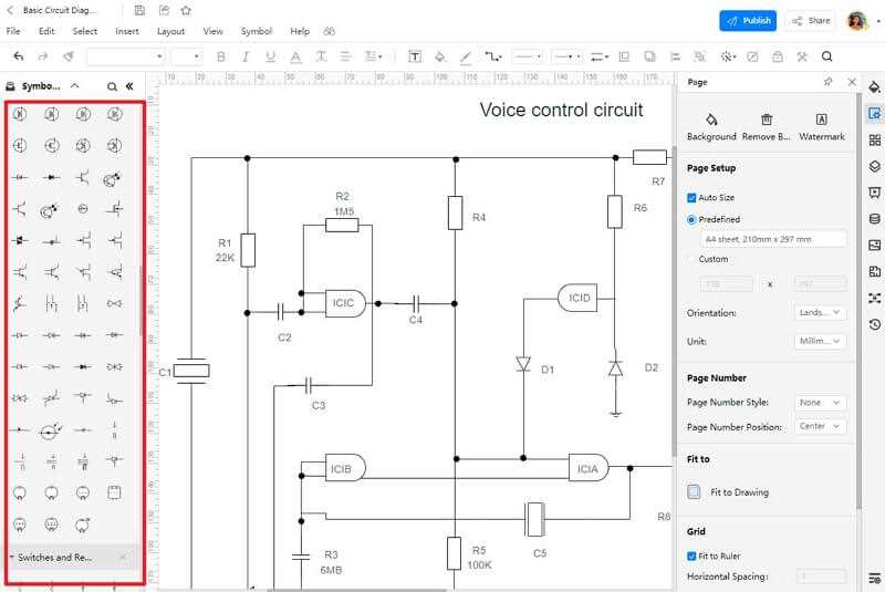 how to make a circuit diagram in word