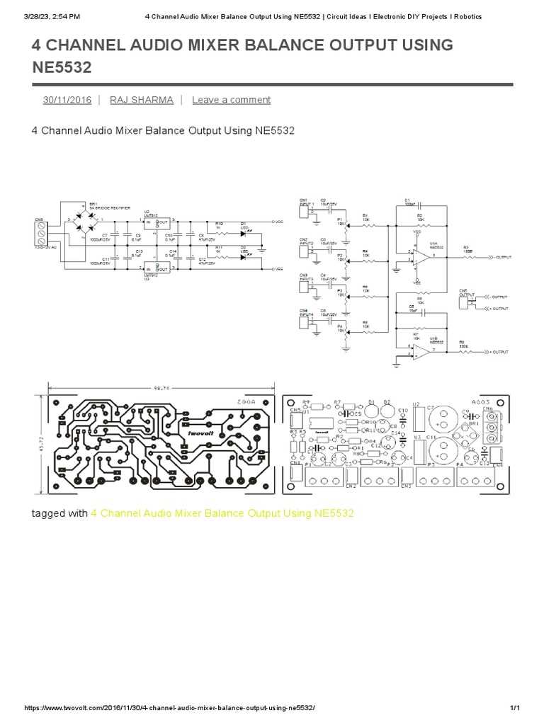 4 channel audio mixer circuit diagram