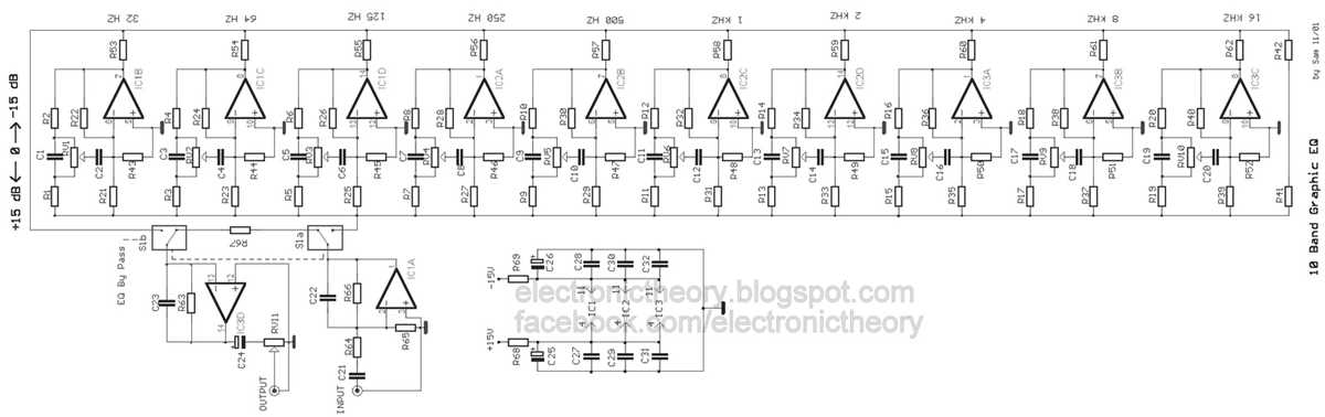 5 band graphic equalizer schematic diagram