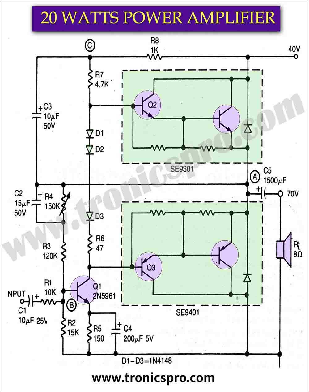 dc voltage amplifier circuit diagram