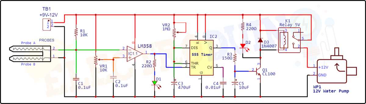 circuit diagram for automatic plant watering system