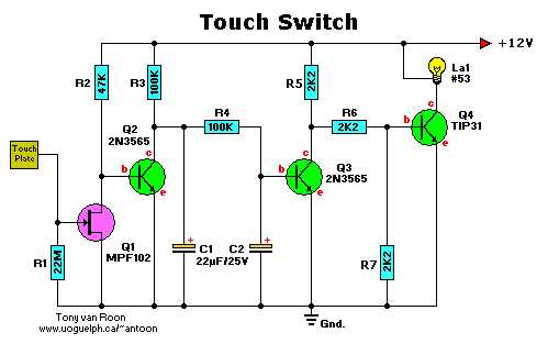 one touch on off switch circuit diagram