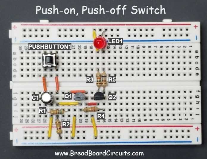 push on push off switch circuit diagram