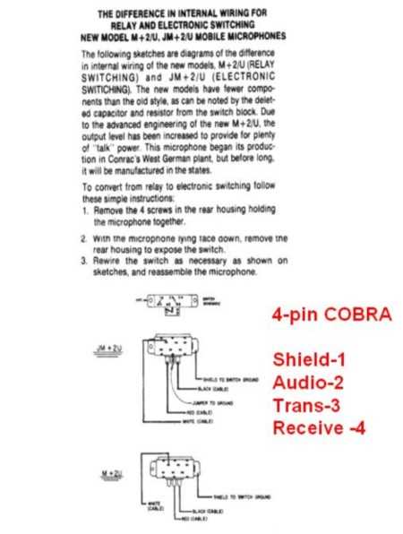 cobra color 4 pin cb mic wiring diagram