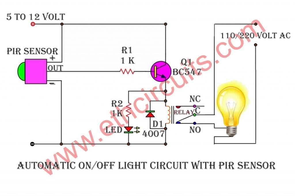 photo sensor switch circuit diagram