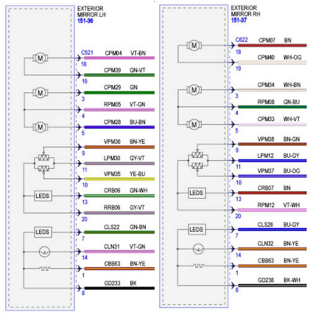 power mirror wiring diagram