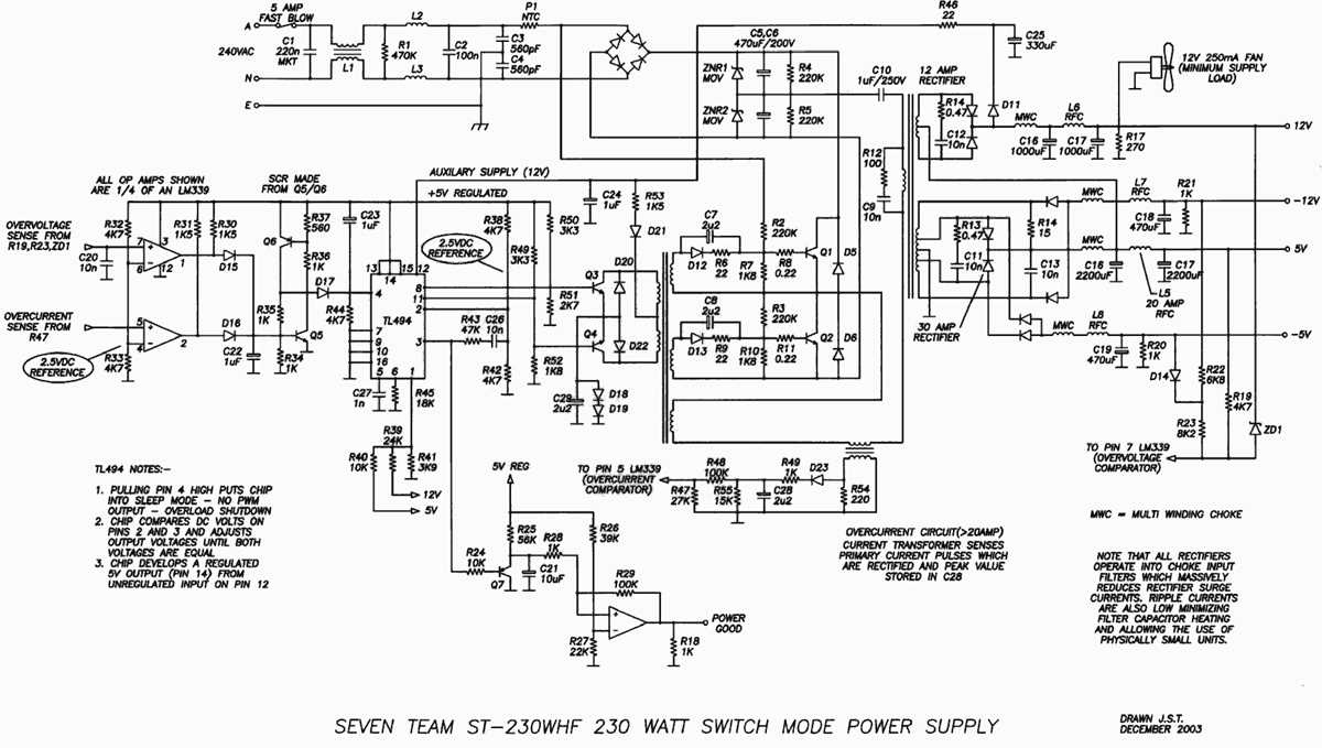 power supply 1000 schematic diagram
