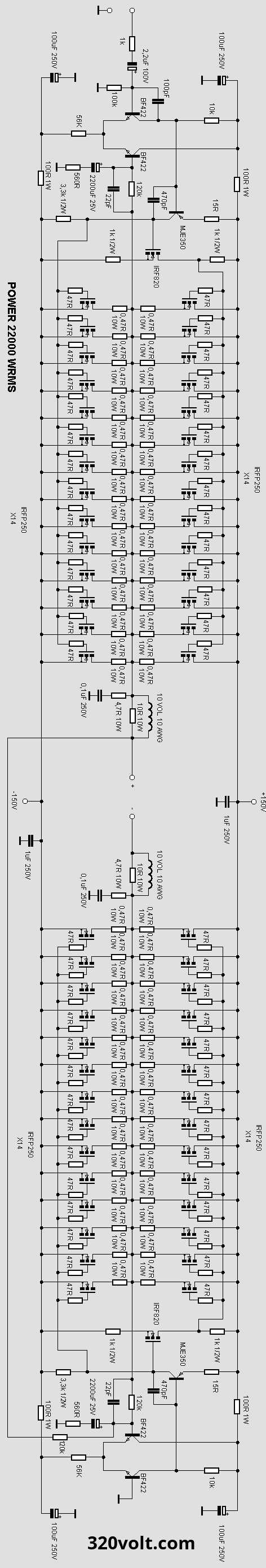 2000w audio amplifier circuit diagram