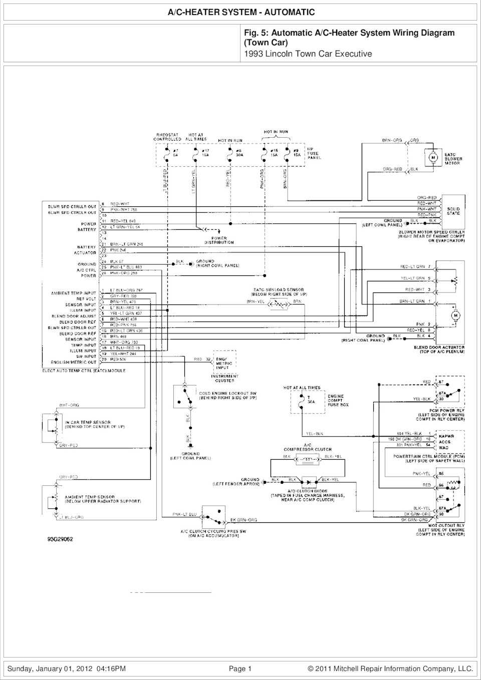 2001 lincoln town car radio wiring diagram