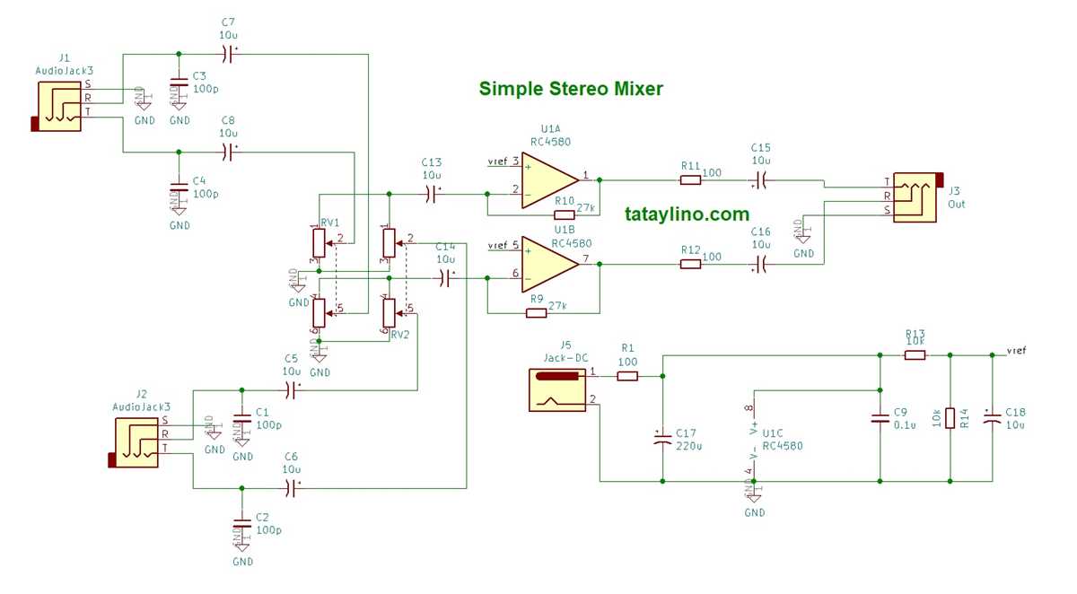 microphone mixer schematic diagram