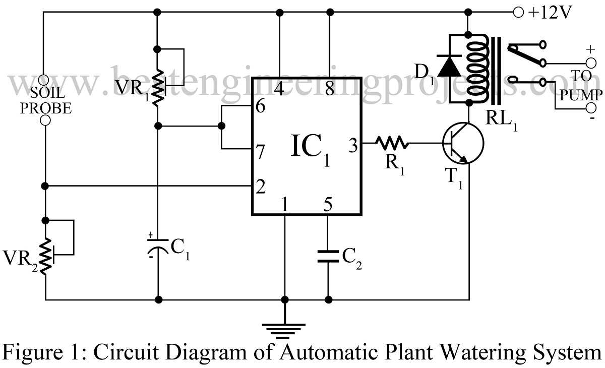 circuit diagram for automatic plant watering system