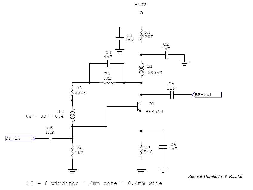 rf amplifier circuit diagram