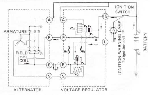 schematic diagram alternator voltage regulator