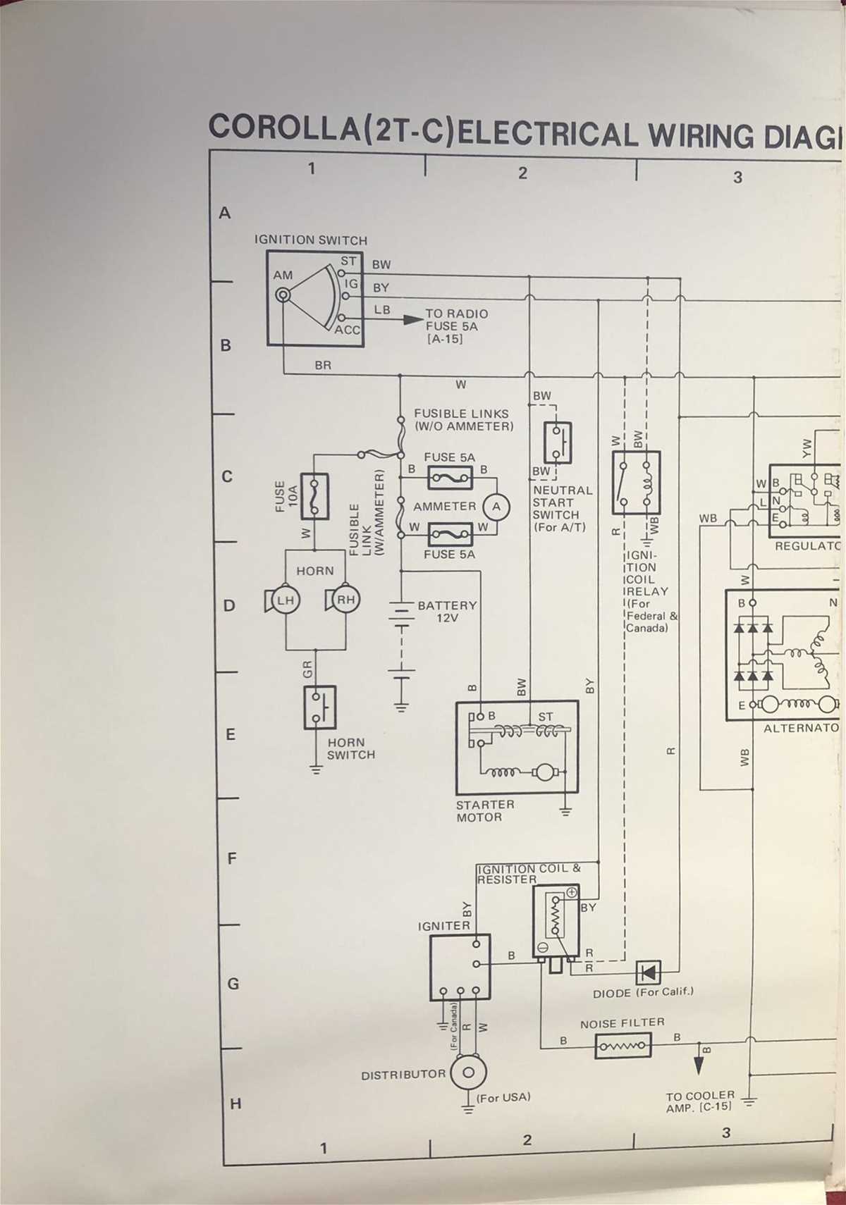 schematic diagram of a toyota corolla
